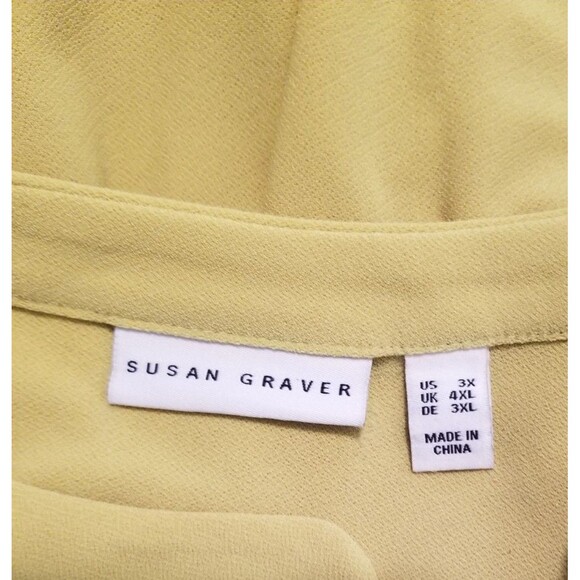 Susan Graver Women's Tunic Top Size 3X Studded Embellished Pockets & Sleeves - Picture 4 of 5